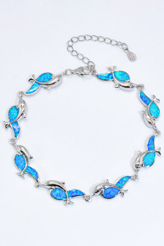 Blue Dolphin Silver Bracelet